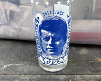 . . . JFK commemorative drinking glass