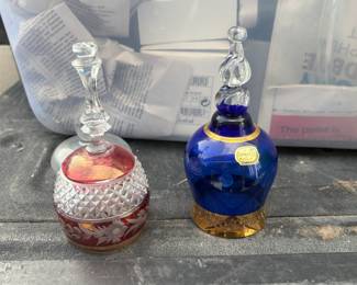 . . . two vintage bells -- cut-to-clear and cobalt