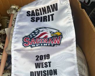 . . . vintage minor league Saginaw Spirit banner