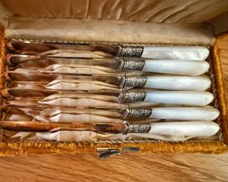 English mother of pearl handled knives