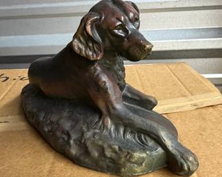 Faux bronze hunting dog