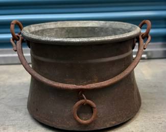 Antique primitive copper pot