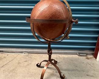 Leather floor globe