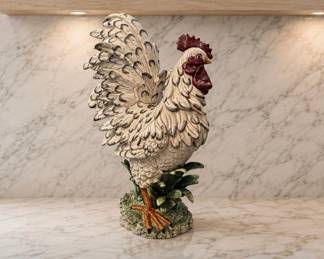 24" Jay Willfred Majolica Rooster--Pristine Condition