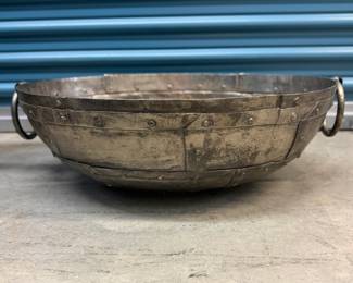 Indian Kadai riveted bowl / fire pit / garden planter