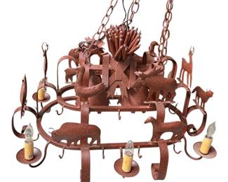Western theme iron pot hanger chandelier