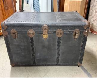 Old Steamer Trunk 39" by 25" by 24" with original interior paper