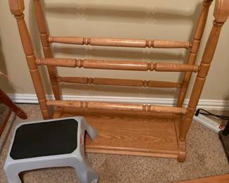 Wooden blanket rack