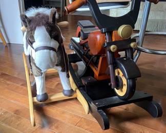 Kids rocking horse and motorcycle 