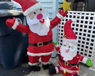 130 outdoorlightedsantaclausdecorset