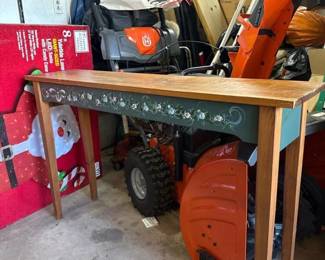 174 woodenconsoletablewithhandpaintedf