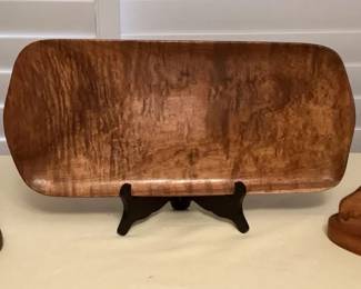 MCJ026 Koa Wood Desk Clock, Hurricane Lamp & Blair Hawaii Platter