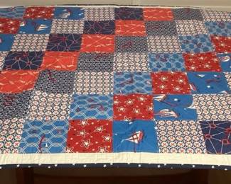 MCJ091 Nautical Patriotic Prayer Patchwork Quilt