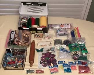 MCJ118 Ribbons, Beads, Rubber Stamps & Other Crafting Supplies