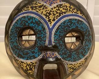MCJ008 Handcrafted African Beaded Wood Mask