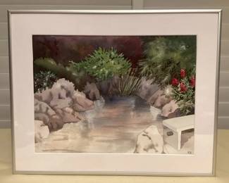MCJ107 Framed Original Scenic Watercolor Painting