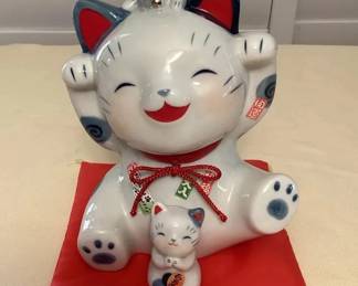 MCJ023 Japanese Ceramic Lucky Neko Cat Bank