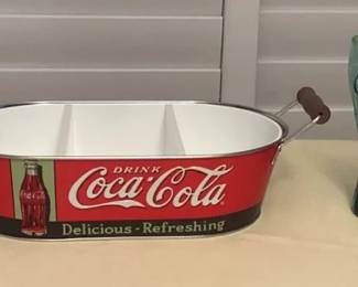 MCJ128 Coca-Cola Tin Caddy & Glasses