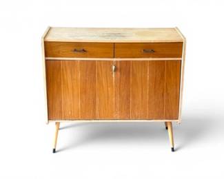 12 VintageMidCenturyStyleCabinetwDrawersDropFrontStorage