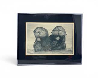 128 RonStarkOttersOthersMattedFramedOtterPrint