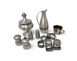 68 VintageMixedMetalTablewareCollectionPewterSilverplateMore