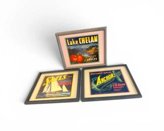 127 3FramedVintageNorthwestAppleCrateLabelPrintsWashington