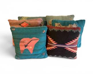 121 SixWoolNavajoStyleThrowPillowswSouthwesternMotifs