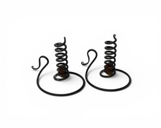 215 VintagePairofCourtingStyleWroughtIronCandlestickHolders