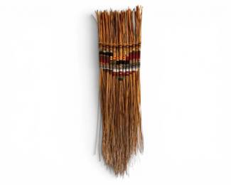 6 HandcraftedTwigWallHangingwWovenFiberAccentsBranches