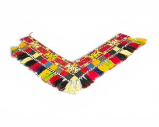 175 VintageUzbekStyleSayeGoshaTextilewTasselsBeadedFringe
