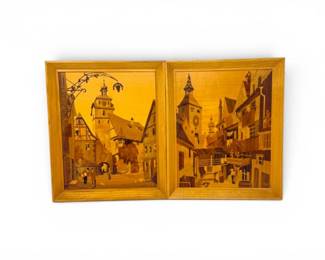 90 GermanWoodInlayMarquetryWallArtScenesBuchschmidGrtaux