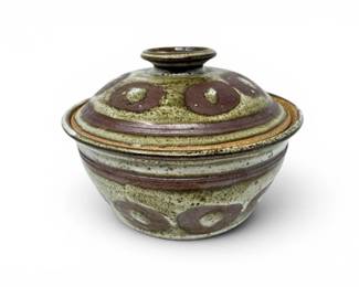 39 StudioPotteryCoveredVentedStorageJar