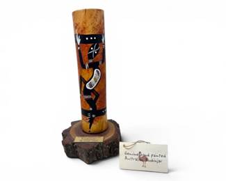 43 AuthenticAboriginalBoobinjarPaintedEmuCalleronStand
