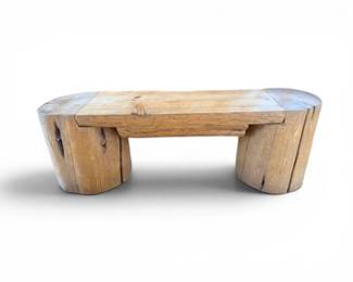 9 HandmadeSolidLogWoodBenchwChunkyStumpBase
