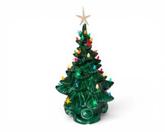 52 VintageCeramicLightedChristmasTreewStarTopperWorks