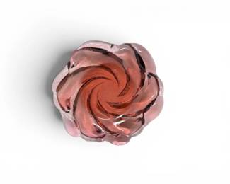 223 VintageFentonStylePinkSwirlArtGlassConsoleBowl