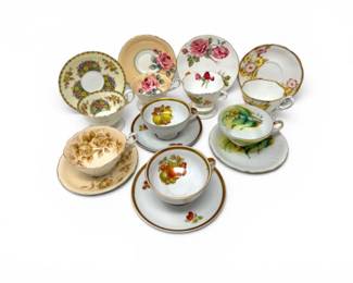 161 VintageParagonAynsleyBavariaBoneChinaTeacupsSaucers
