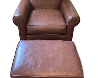 Leather Chair and Ottoman