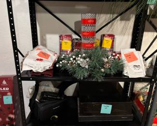 Holiday Wreath, Linens, LED Tree