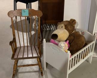 Child's Rocker, Doll Bed