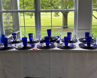 Blue Plates/Glasses/Stemware