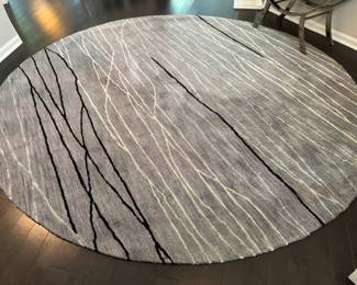 Round Grey/Black Rug
