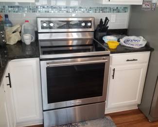 KitchenAid electric range; range hood