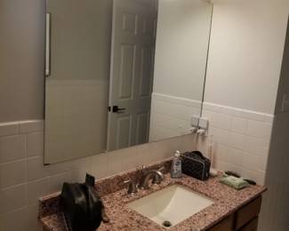 Bath vanity; mirror; vanity lights