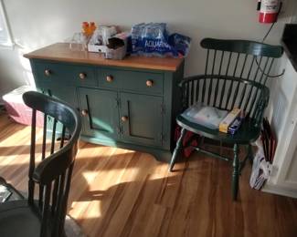 2-drawer cupboard; arm chair