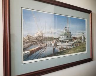 Framed dock scene