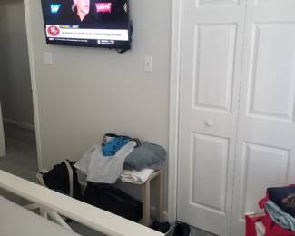 TV with bracket; luggage rack