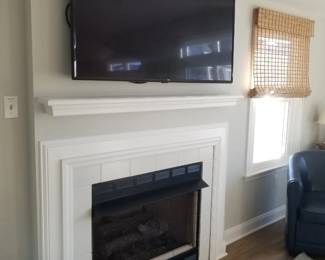 TV with bracket; fireplace insert