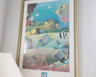 Framed fish poster