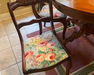 Rose carved mahogany dining chair( set of 6)